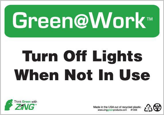 Energy conservation light switch sign